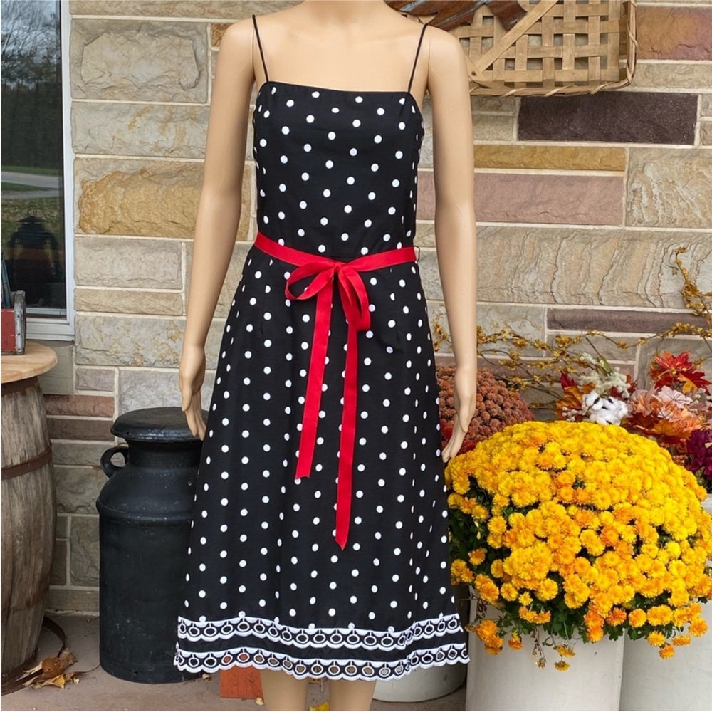 Jessica Howard Retro Polka Dot Spaghetti Strap‎ Dress